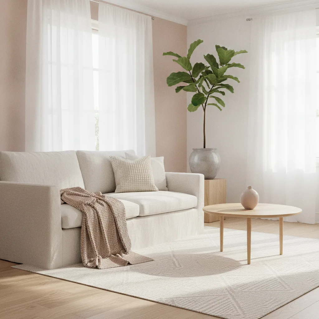 A calm, beautifully decluttered living room